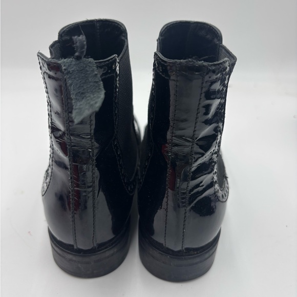 🇮🇹 AQUATALIA Italy Black Patent Leather Chelsea Ankle Boots - Picture 5 of 10